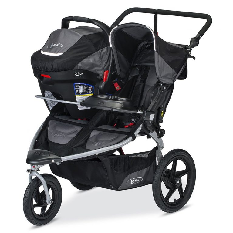 double infant stroller with car seat