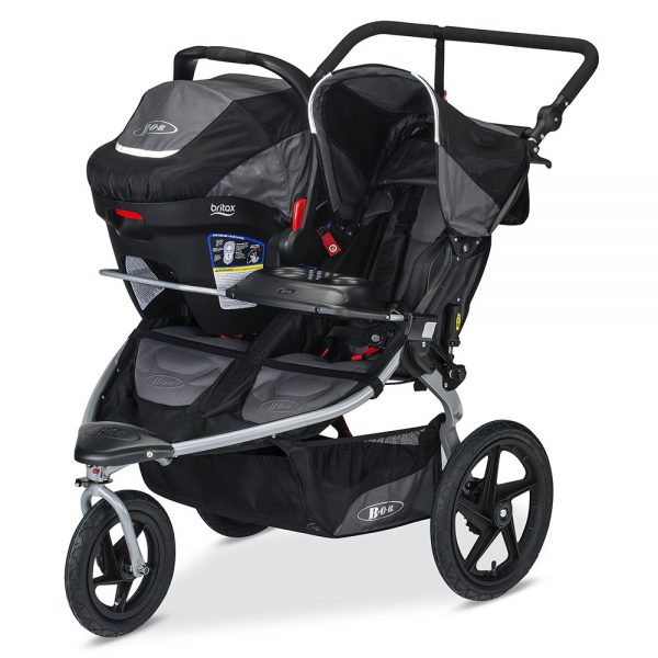 car seat and double stroller